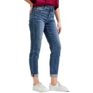 Judy Blue Boyfriend Fit Jeans Size 28 paint splatter